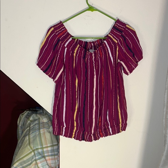 Allison Joy Tops - Striped Off-Shoulder Women's Top